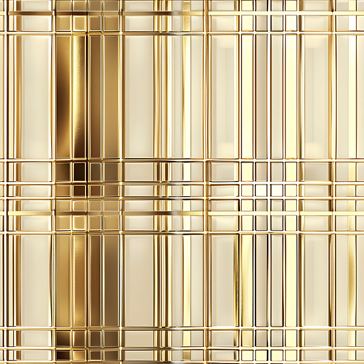Polished Gold Metal Plaid Panels seamless PBR texture preview