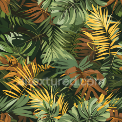 seamless Seamless 3D Tropical Jungle Camouflage PBR Texture with Lush Leafy Pattern texture 8k free download PBR