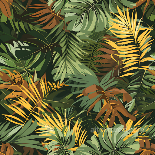 Tropical Jungle Camouflage PBR Texture with Lush Leafy Pattern seamless Color Camouflage PBR texture