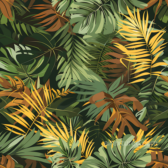Tropical Jungle Camouflage PBR Texture with Lush Leafy Pattern Color Camouflage texture preview