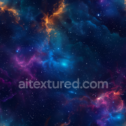seamless Seamless 3D Space PBR Texture Featuring Vibrant Nebula and Starfield in Deep Blues and Fiery Oranges texture 8k free download PBR