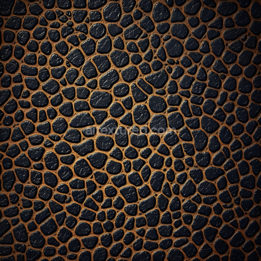 Seamless 3D PBR Texture of Crested Reptilian Skin with Cracked Black Scales and Warm Brown Dermal Layer
