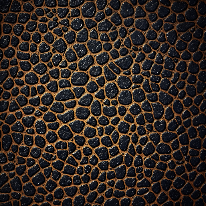 Crested Reptilian Skin with Cracked Black Scales and Warm Brown Dermal… seamless PBR texture preview