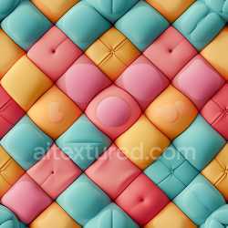 seamless Seamless 3D Inflated Quilted Vinyl Padding PBR Texture in Soft Pastels texture 8k free download PBR