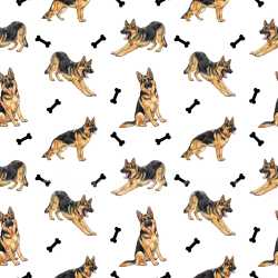 Pattern Bundle - Seamless 3D PBR Texture Featuring Playful German Shepherd Dog Motifs and Bone Icons texture preview