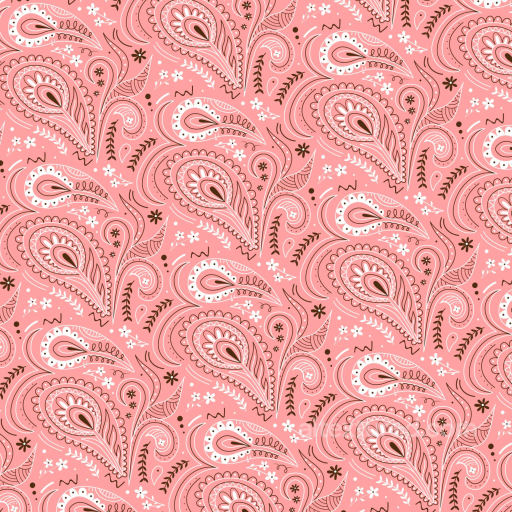 Retro Paisley Fabric Texture with Pink and White Pattern seamless Retro Paisley PBR texture