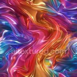seamless Seamless 3D PBR Texture of Glossy Iridescent Fabric with Vibrant Color Waves texture 8k free download PBR