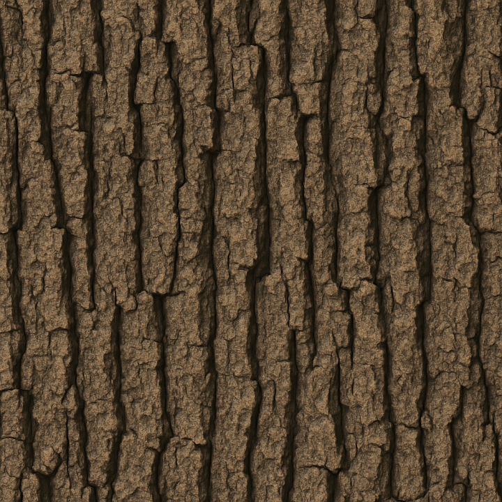 Synthetic Oak Bark Wood seamless PBR texture preview