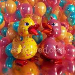 seamless Seamless 3D Inflated Vinyl Duckling PBR Texture with Glossy Colorful Surface texture 8k free download PBR