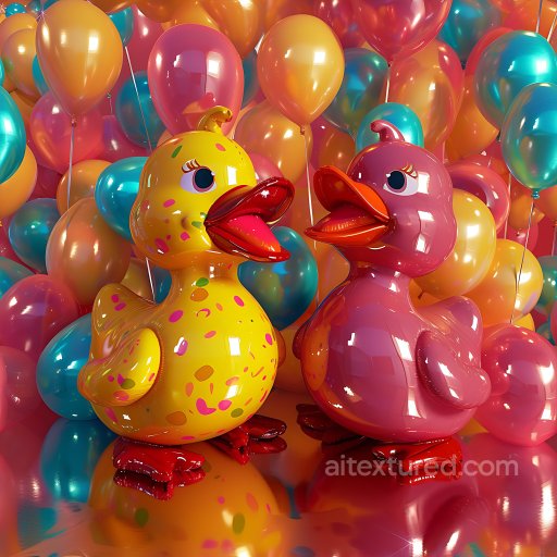 Inflated Vinyl Balloon PBR Texture with Glossy Colorful Finish seamless Inflated PBR texture