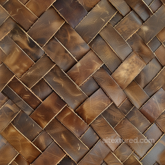 Woven Distressed Brown Leather PBR Texture with Detailed Grain and Scuffs Leather texture preview