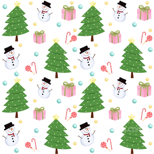 with Christmas Trees, Snowmen & Gifts Pattern seamless Christmas Holiday PBR texture