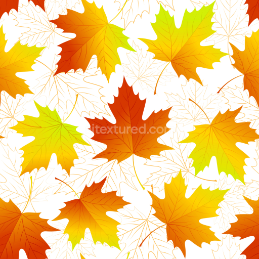Seamless 3D PBR Texture of Vibrant Autumn Leaves with Yellow to Red Gradient