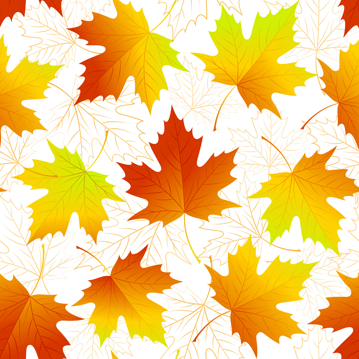Vibrant Autumn Leaves with Yellow to Red Gradient seamless PBR texture preview