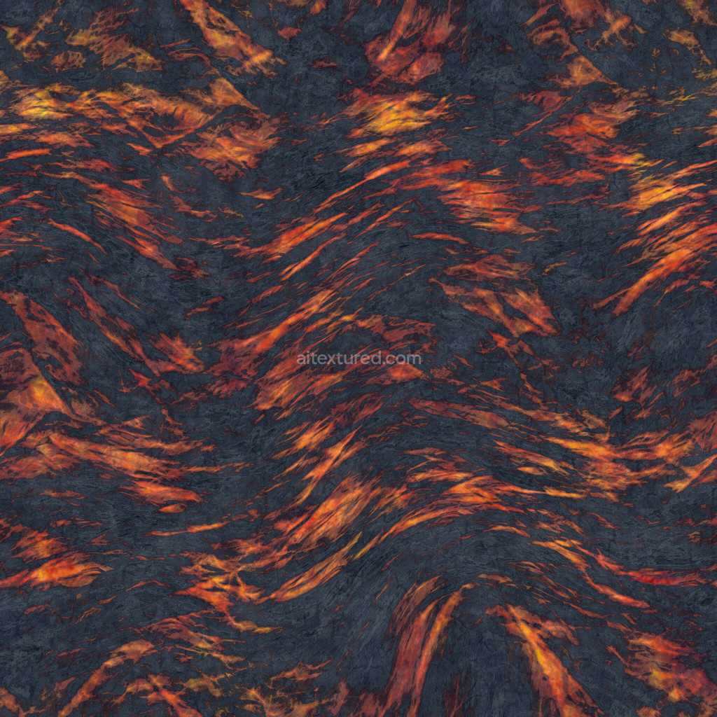 Seamless lava texture with fiery patterns and dark background