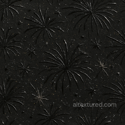 Matte Black Embossed Foil Holiday Sparkle Dust seamless New Year PBR texture