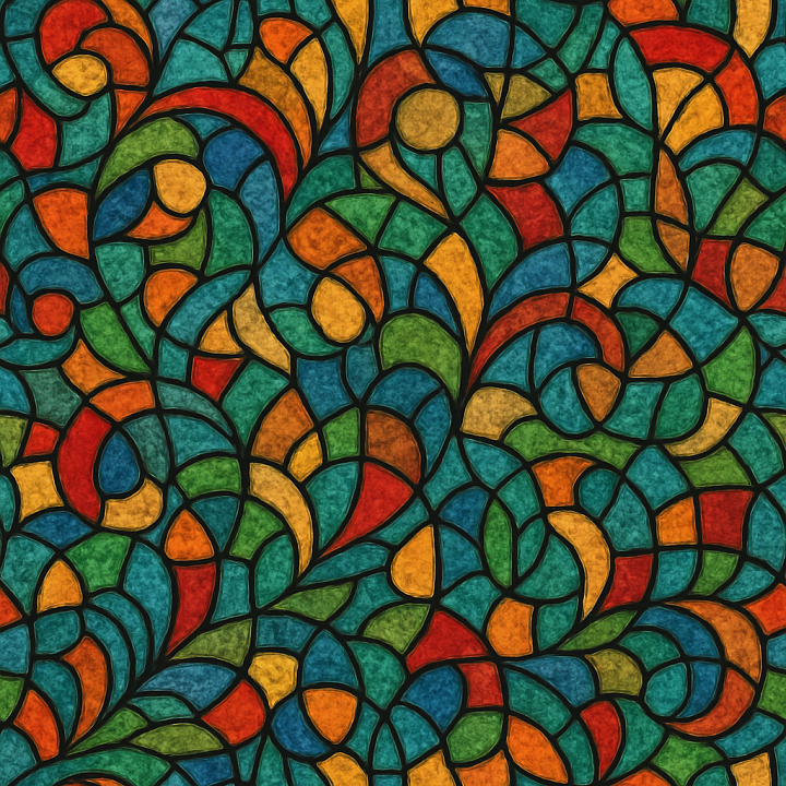 Decorative Stained Glass seamless PBR texture preview