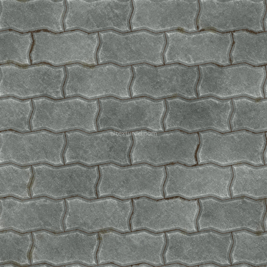 Seamless paving stones PBR texture in gray tones