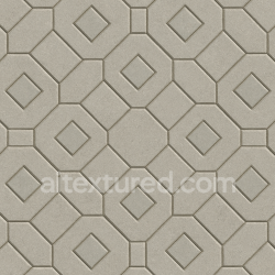 seamless Seamless Stone PBR Texture — Park Pathway Made Trapezoidal Tiles Each Containing Square texture 8k free download PBR