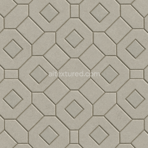 Seamless Stone PBR Texture — Park Pathway Made Trapezoidal Tiles Each Containing Square
