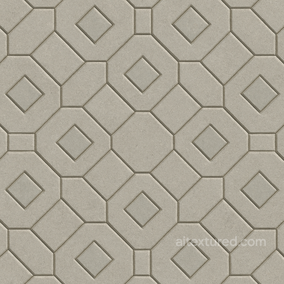 Seamless Stone PBR Texture - Park Pathway Made Trapezoidal Tiles Each Containing Square Stone texture preview