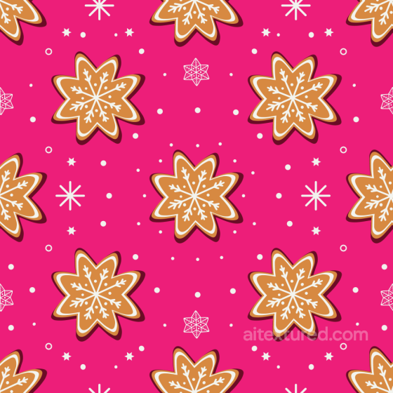 Featuring Festive Gingerbread Cookie Pattern on Pink Background All Christmas Digital paper texture preview