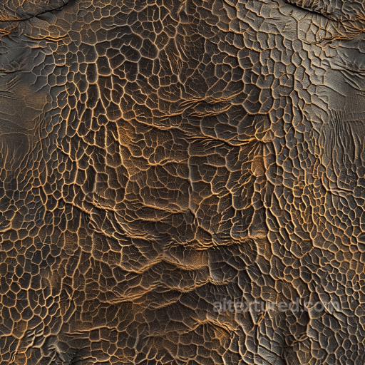 Cracked Distressed Brown Leather Seamless Texture with Deep Wrinkles seamless Leather PBR texture