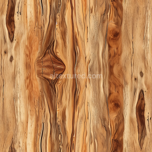 Seamless 3D PBR Texture of Natural Hickory Wood Planks with Knots and Grain Variation