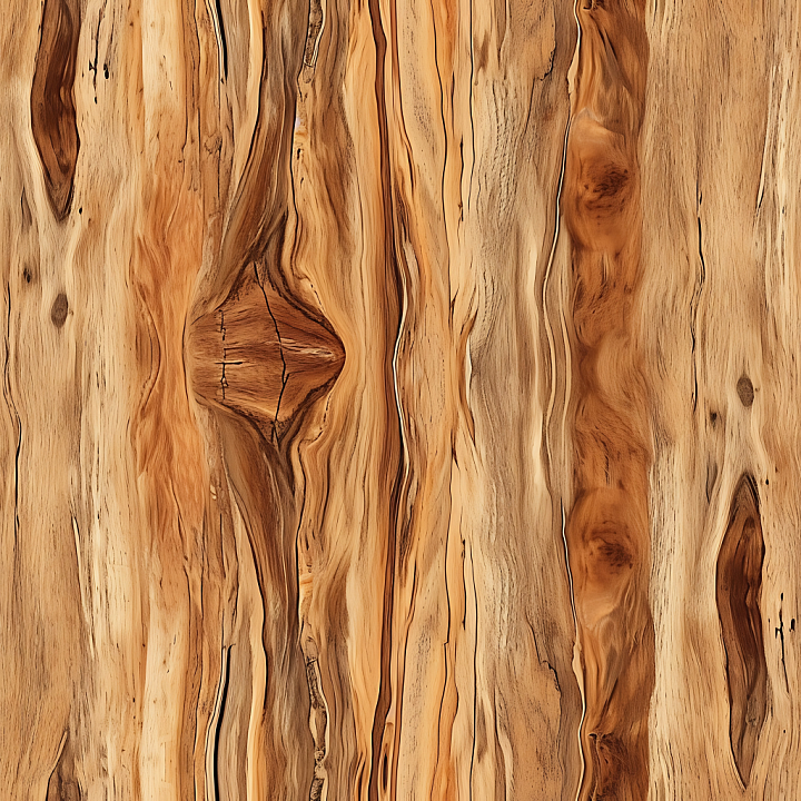Natural Hickory Wood Planks with Knots and Grain Variation seamless PBR texture preview