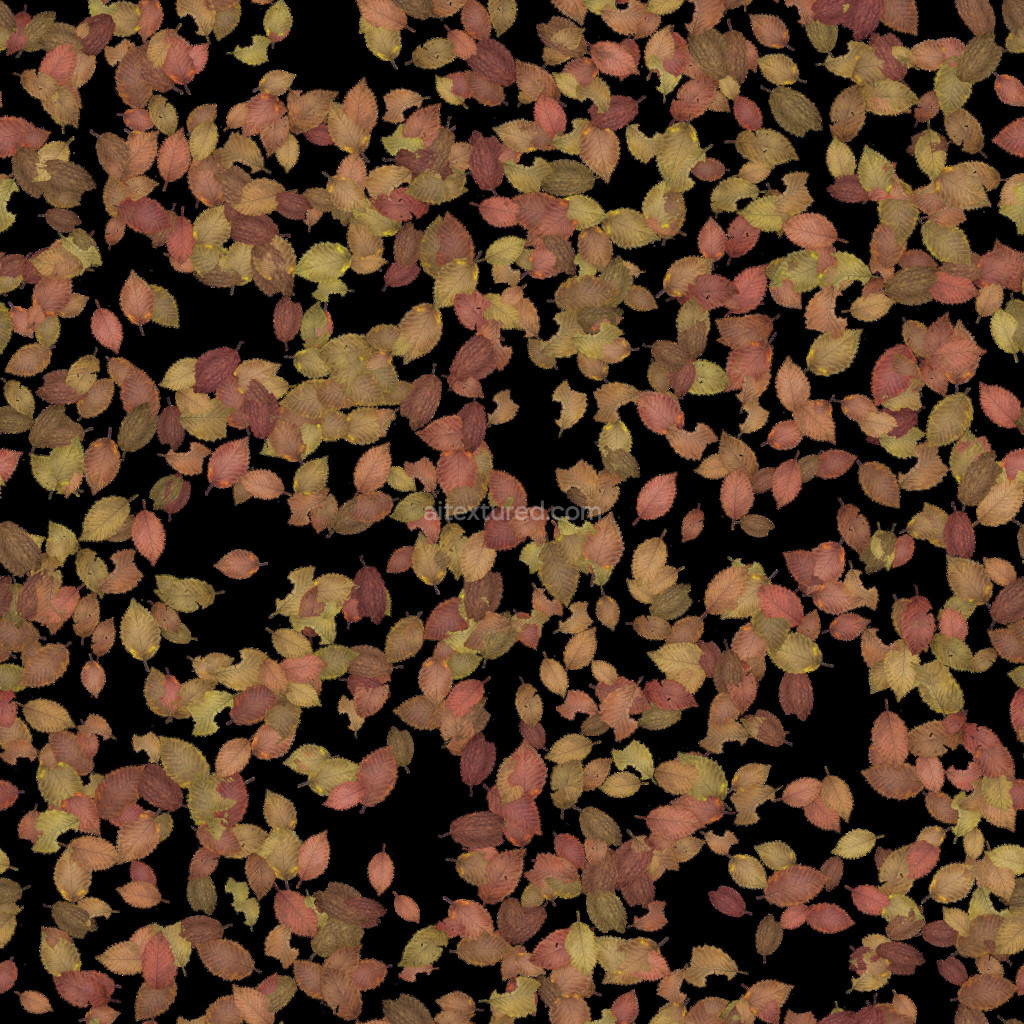 Seamless scattered leaves PBR texture for 3D projects