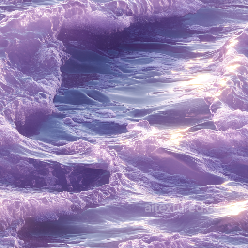 water PBR texture with stylized violet ocean waves and foam seamless Water PBR texture