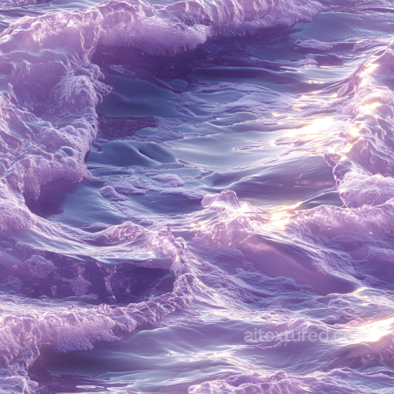 water PBR texture with stylized violet ocean waves and foam Water texture preview