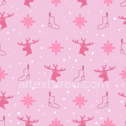seamless Seamless 3D PBR Texture of Pink Christmas Digital Paper with Reindeer, Stockings, and Snowflakes texture 8k free download PBR