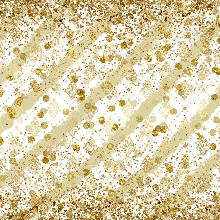 White & Gold Decorative Pattern with Metallic Accents seamless PBR texture preview