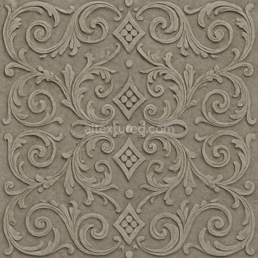 Ornate Reinforced Concrete Texture Seamless