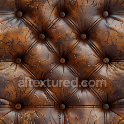 seamless Seamless 3D Distressed Brown Quilted Leather PBR Texture with Buttoned Upholstery and Wrinkle Details texture 8k free download PBR