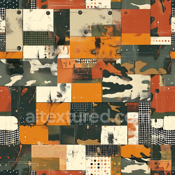seamless Seamless 3D Stylized Patchwork Camouflage PBR Texture with Earthy and Geometric Elements texture 8k free download PBR