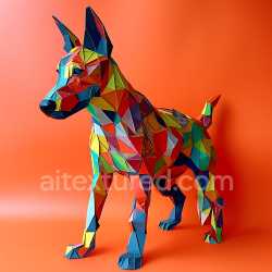 seamless Seamless 3D PBR Texture Featuring Australian Kelpie Origami Style Multicolor Geometric Patterns texture 8k free download PBR