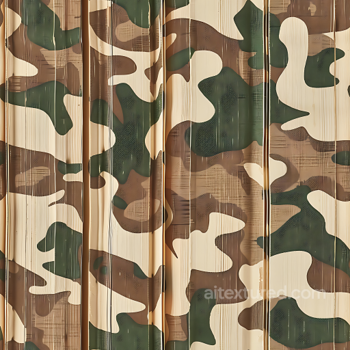 Desert Woodland Camouflage PBR Texture with Organic Patch Design on Wood Planks seamless Color Camouflage PBR texture