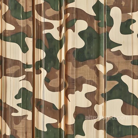 Desert Woodland Camouflage PBR Texture with Organic Patch Design on Wood Planks Color Camouflage texture preview