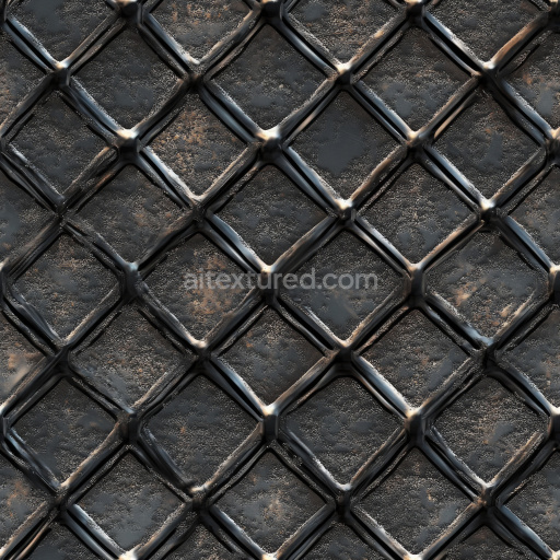Seamless 3D PBR Rusted Steel Plate Texture with Raised Diamond Pattern