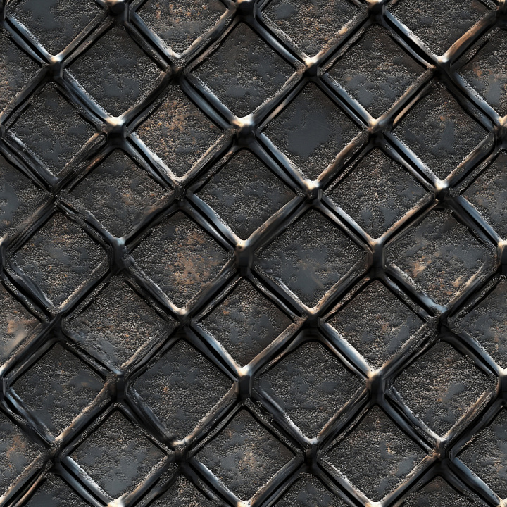 Rusted Steel Plate with Raised Diamond Pattern seamless PBR texture preview