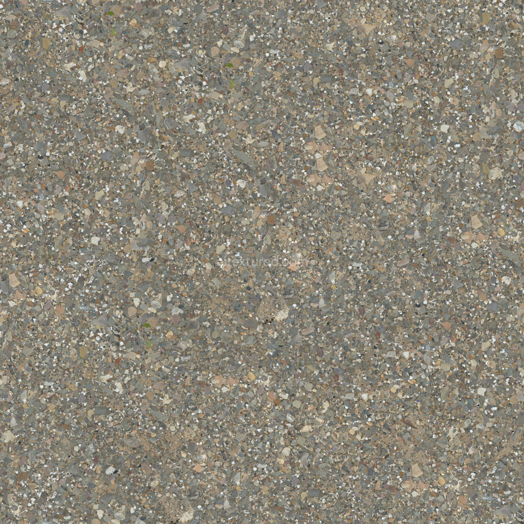Seamless gravel texture with varied stone sizes and colors