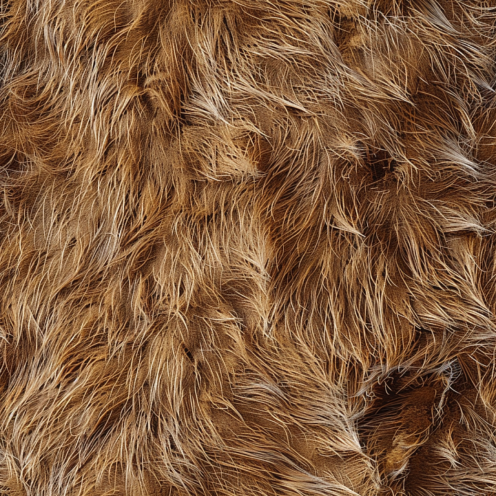 Hairy Distressed Brown Leather with Natural Fur Grain seamless PBR texture preview