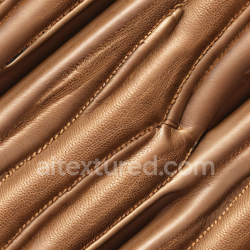 seamless Seamless 3D Quilted Brown Leather PBR Texture with Padded Grain and Stitching texture 8k free download PBR