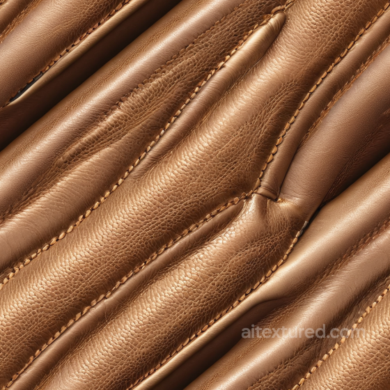 Quilted Brown Leather PBR Texture with Padded Grain and Stitching Leather texture preview