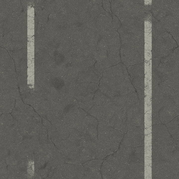 Asphalt Road Surface With Road Markings For Urban Architectural Scenes seamless PBR texture preview