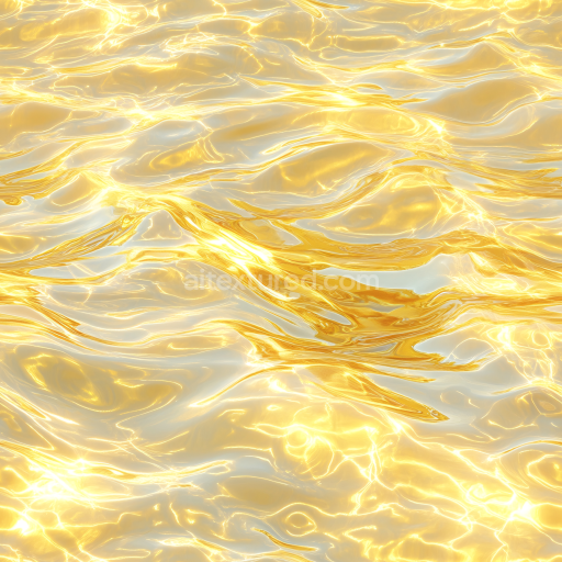 Seamless 3D PBR Texture of Shimmering Golden Stylized Water Surface