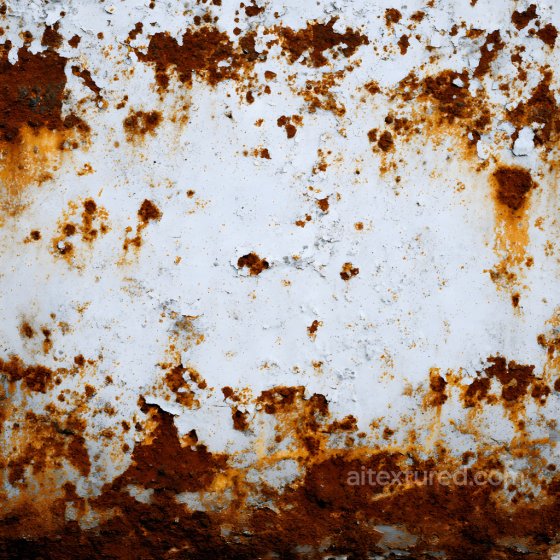 Rusted Metal Texture Featuring Flaked White Paint and Rich Orange-Brown Corrosion Rust texture preview