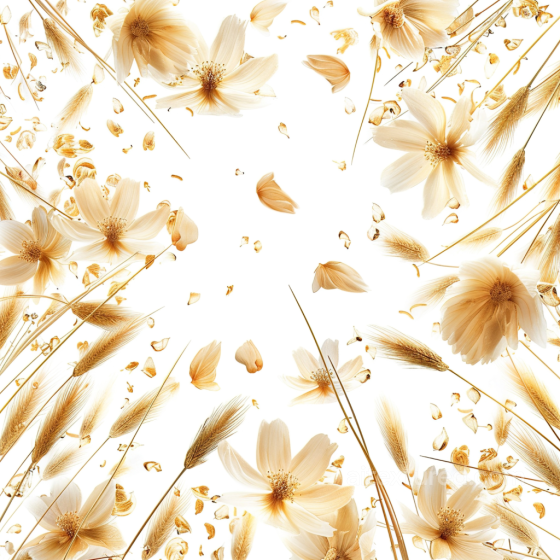 White & Gold Delicate Floral Fabric Pattern Seamless Texture White & Gold texture preview